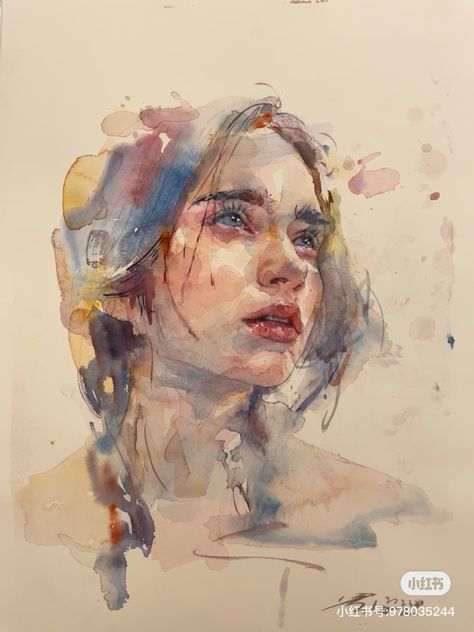 Watercolor Art Face, Watercolor Face, Watercolor Portrait Painting, Watercolor Woman, Portraiture Art, Watercolor Girl, Face Girl, 강아지 그림, Painting Of Girl