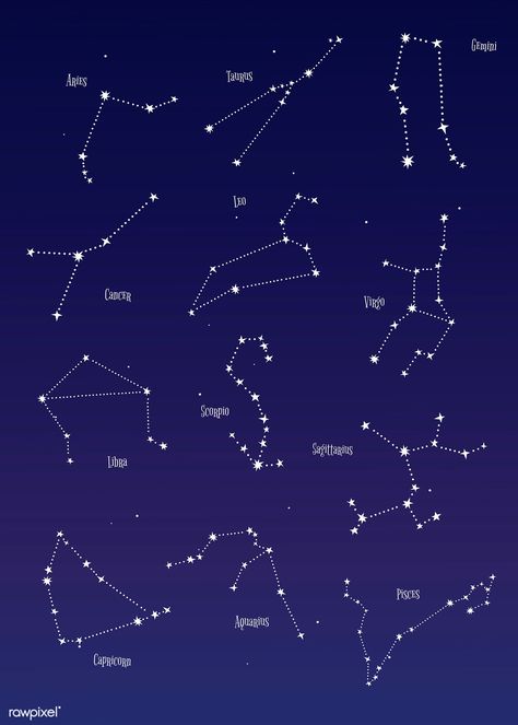 Astrological star signs vector set | premium image by rawpixel.com / nap Constellation Costume, Gemini Star Constellation, Constellation Drawing, Star Constellation Tattoo, Astrology Signs Aries, Gemini Star, Gemini Constellation, Taurus Constellation, Aries Astrology