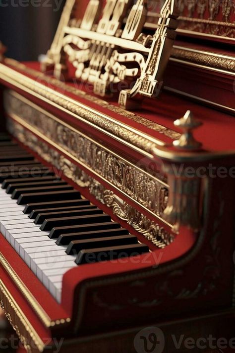 Vintage red classical grand piano Black and white keys Keyboard of antique key music instrument Copy space, Generative AI Harpsichord Aesthetic, Red Piano Aesthetic, Piano Black And White, Aesthetic Piano, Witch Music, Jazz Aesthetic, Red Piano, Piano Aesthetic, Champagne Room