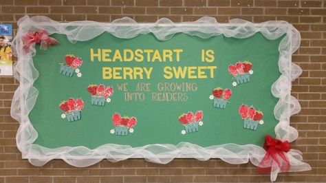 Strawberry bulletin board I did today.  So proud of it! Strawberry Bulletin Board, Strawberry Quotes, Bulletin Board Sayings, Infant Room Ideas, Bulletin Ideas, Parent Board, Birthday Boards, Infant Room, Strawberry Patch