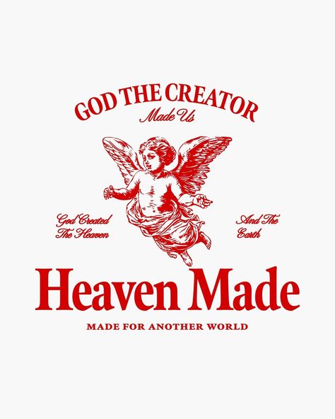 Noah Ramundal | Heaven Made❤️🫶🏼 (SOLD🔥) Download my mockup pack. Easily drag and drop your designs to make them look like realistic photographs! Link in… | Instagram Christian Shirts Designs Aesthetic, God Is A Designer, Tshirt Design Christian Faith, Christian Graphic Design Posters, Noah Bible, Designs For Clothes, Hoodie Design Ideas Inspiration, Tee Design Inspiration, Heaven Aesthetic