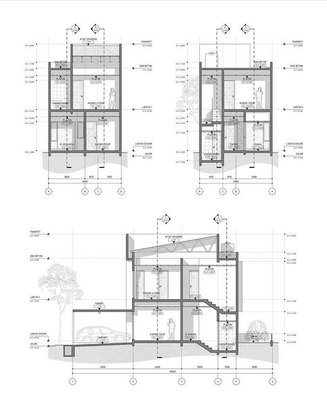 Section Drawing Interior, Autocad Portfolio, Architectural Details Drawing, Architectural Plan Presentation, Detail Drawing Architecture, Section Plan Architecture, House Section Drawing, Architecture Documentation, Architecture Drafting