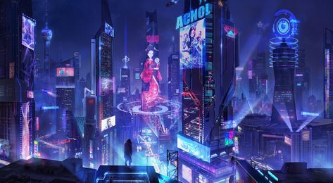 Neon Cyberpunk Aesthetic, Kota Masa Depan, Future Punk, Estilo Cyberpunk, Neon Cyberpunk, Blacklight Tapestry, Sci Fi City, Anime City, Arte 8 Bits