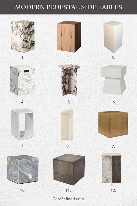 diy marble side table Faux Marble End Table, Marble Stool Side Tables, Marble Side Table Diy, Faux Marble Side Table, Quartz Side Table, Marble Bed Side Table, Marble Bedside Table Ideas, Marble Plinth Side Table, Wood And Marble Side Table