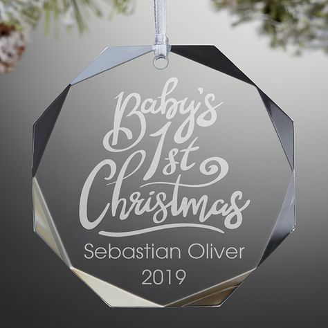 Engraved Christmas Ornaments, Personalization Mall, Engraved Ornaments, Custom Christmas Ornaments, Baby First Christmas Ornament, Baby Ornaments, Baby's First Christmas, Gifts For New Parents, First Christmas Ornament