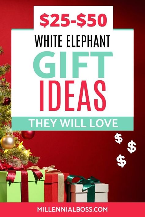 The Best White Elephant Gift Ideas under $25 or $50 Unique White Elephant Gifts, Yankee Swap Gift, White Elephant Gift Ideas, Elephant Gift Ideas, Best White Elephant Gifts, White Elephant Party, Swap Gifts, Christmas Gift Exchange, White Elephant Gifts Exchange