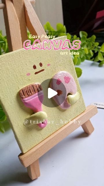 Mould It Clay Art, Easy Canvas Art Ideas, Clay Craft Ideas, Canvas Art Easy, Cute Canvas Art, Clay On Canvas, Box Cards Tutorial, Cards Tutorial, Getting Bored