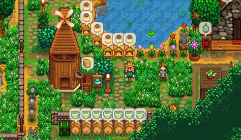 Stardew Valley Vanilla, Stardew Layout, Farm Layouts, Stardew Valley Farm Layout, Stardew Farm, Stardew Valley Farm, Stardew Farms, Stardew Valley Layout, Stardew Valley Tips