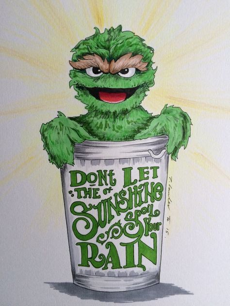 Oscar the Grouch drawing Sesame Street by billyboyuk.deviantart.com on @DeviantArt Oscar The Grouch Drawing, Elmo Wallpaper, Sesame Street Muppets, Sesame Street Characters, Oscar The Grouch, The Muppet Show, Pub Decor, Metal Wall Art Decor, Sesame Street