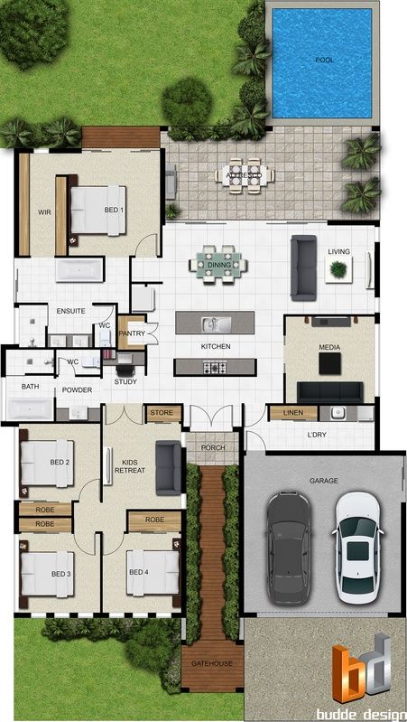 Kitchen Floor Plans, 3d Architectural Visualization, Architectural Floor Plans, Home Design Floor Plans, Sims House Plans, Floor Plan Layout, House Layout Plans, Model House Plan, House Blueprints