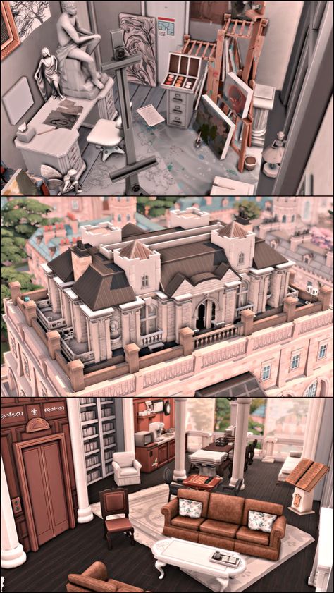 Sims 4 Student Cc, Sims 4 Instagram, Sims 4 Dorm, Ts4 Lots, Cc The Sims 4, Sims Inspiration, Building Inspiration, Cc Folder, Sims Houses