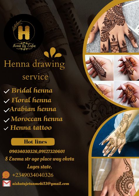 Beautiful henna by Eesha art Henna Banner Design, Mehendi Advertisement Poster, Mehendi Poster Design, Mehandi Poster Design, Henna Poster Design, Mehndi Poster Design, Mehndi Designs Long, Class Poster Ideas, Class Poster Design