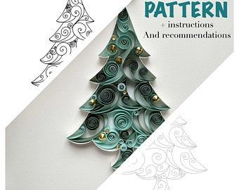 Quilling Paper Art by QllArtStore on Etsy Diy Quilling Christmas, Quilling Templates, Nye Decor, Quilled Tree, Free Quilling Patterns, Make Christmas Cards, Quilling Snowflakes, Quilled Christmas, Quilled Cards