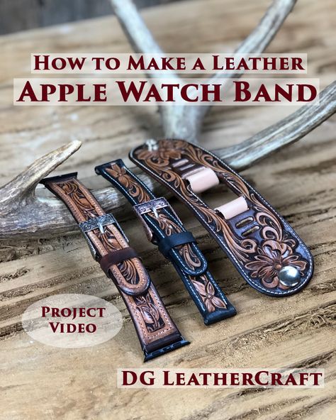 Don Gonzales, Diy Watch Band, Diy Apple, Leather Tooling Patterns, Diy Leather Projects, Tooling Patterns, Leather Apple Watch Band, Apple Band, Apple Watch Bands Leather