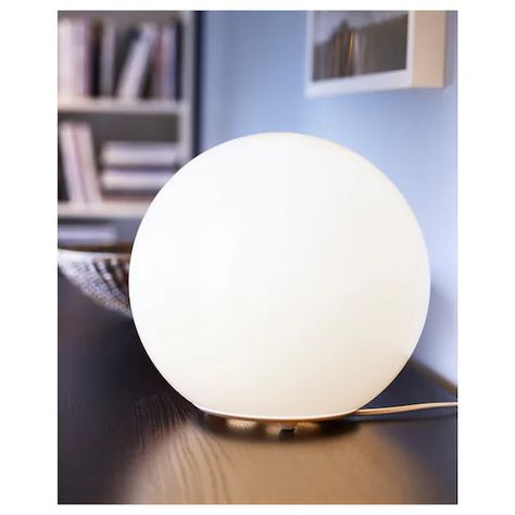 FADO Table lamp with LED bulb - white - IKEA Ikea Fado, Round Table Lamp, Sphere Lamp, Table Lighting, Mood Lights, Globe Decor, Overhead Lighting, Paint Colors For Living Room, White Table Lamp