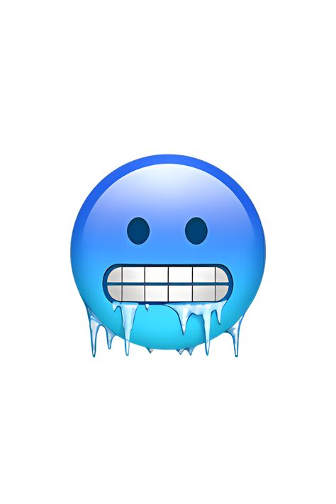 Freezing Emoji, Cold Emoji, Ice Emoji, Cold Icon, Tiktok Templates, Emoji People, Ios Emojis, Blue Smiley Face, Phone Emoji