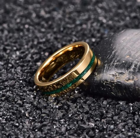 On the search for some epic mens engagement rings? In our full guide to engagement rings for men, we're sharing our favorites! Inexpensive Jewelry, Promise Band, Malachite Rings, Tungsten Carbide Rings, Mens Engagement, Wolfram, Tungsten Ring, Engagement Rings For Men, Men's Jewelry Rings