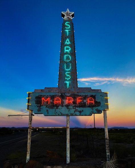 Marfa Tx, Marfa Texas, Brick Arch, Music Festival Poster, Vintage Neon Signs, Vintage Neon, San Jacinto, Cowgirl Chic, Family Restaurants