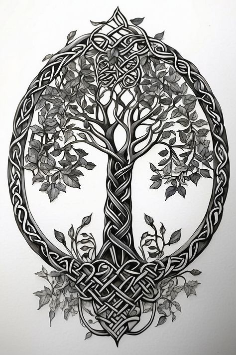 Tree Of Life With Moon Tattoo, Celtic Knot Tree Of Life Tattoo, Sheild Tattoos Design, Celtic Tree Of Life Tattoo Men, Tree If Life Tattoo, Detail Tattoos, Geometric Tree Tattoo, Celtic Tree Of Life Tattoo, Tattoo Designs Realistic