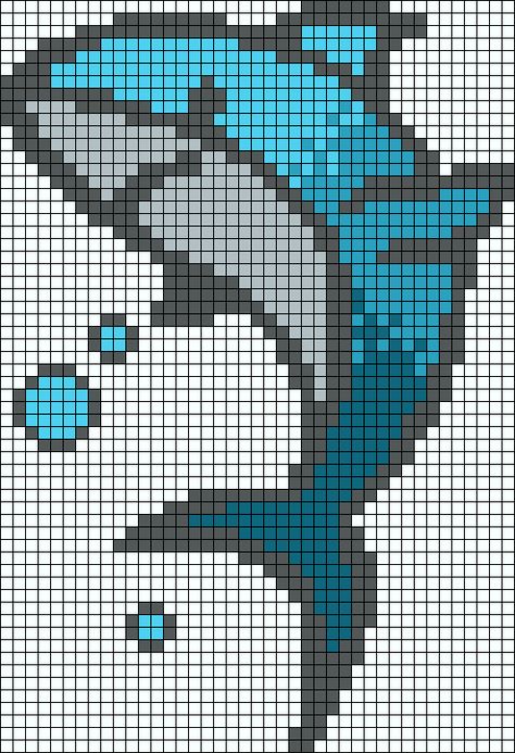 Shark Cross Stitch Pattern Free, Shark Perler Bead Pattern, Shark Pixel Art, Kandi Bag, Free Halloween Crochet, Blouse Free Pattern, Shark Blanket, Yarn Crafts Crochet, Crochet Grid