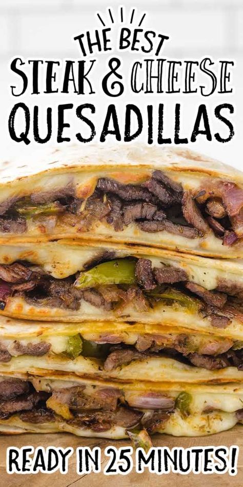 Steak Quesadilla Recipe, Peper Steak, Steak Quesadilla Recipes, Steak Quesadillas, Steak Quesadilla, Steak And Cheese, Quesadilla Recipes Easy, Beef Quesadillas, Cheese Quesadillas