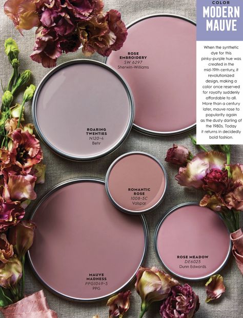 Mauve Walls, Paint Color Schemes, Paint Color Palettes, Pink Paint, Roaring Twenties, Mauve Color, Paint Colors For Home, Room Paint, Bedroom Colors