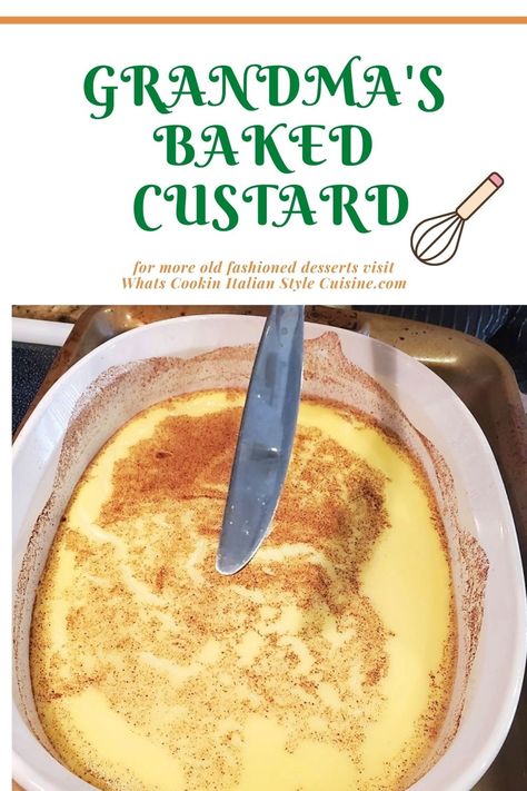 Grandma's Baked Custard Baked Custard Recipe, Old Fashioned Banana Pudding, Crochet Baby Frock, Homemade Chocolate Pudding, Yummy Cheesecake, Homemade Custard, Comfort Desserts, Fancy Dishes, Chilled Desserts