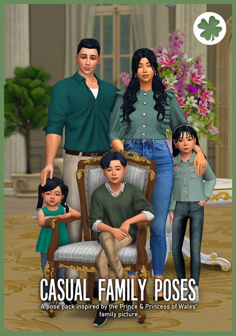 Casual Family Poses | Lucky CC Sims 4 Wedding Party Poses, Sims 4 Brother And Sister Poses, Sims 4 Family Of 6 Poses, Sims Family Poses, Sims 4 Grandparents Poses, Sims 4 Family Portrait, Ts4 Family Poses, Sims 4 Family Portrait Poses, Sims 4 Portrait Poses