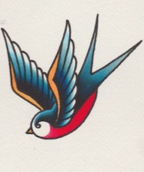 3 by 3 tattoo Traditional Swallow, Traditional Swallow Tattoo, Flash Art Tattoos, Sparrow Tattoo Design, Swallow Tattoo Design, Swallow Bird Tattoos, Vogel Tattoo, Sparrow Tattoo, Kunst Tattoos