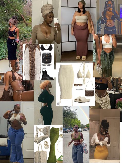 Carefree Fashion, Outfits Black Women, Spiritual Fashion, Boho Fits, Outfits And Accessories, Mode Hippie, Earthy Outfits, Looks Street Style, Looks Black