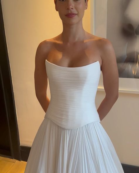 #dressoftheday This Uber-chic masterfully draped silk tulle corset gown literally stopped us in our tracks yesterday at @danahareldesign.… | Instagram Corset Tulle Wedding Dress, Draping Tulle, Draped Corset, Draped Corset Wedding Dress, Drop Waist Corset Wedding Dress, Simple Wedding Dress, Bodice Wedding Dress, Bridal Corset, Wedding Corset