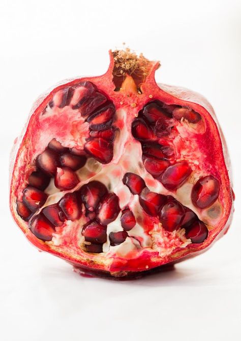 Inside of a Pomegranate Macro Food, Photography Macro, Pomegranate, Food Art, White Background, Photography, White, Art