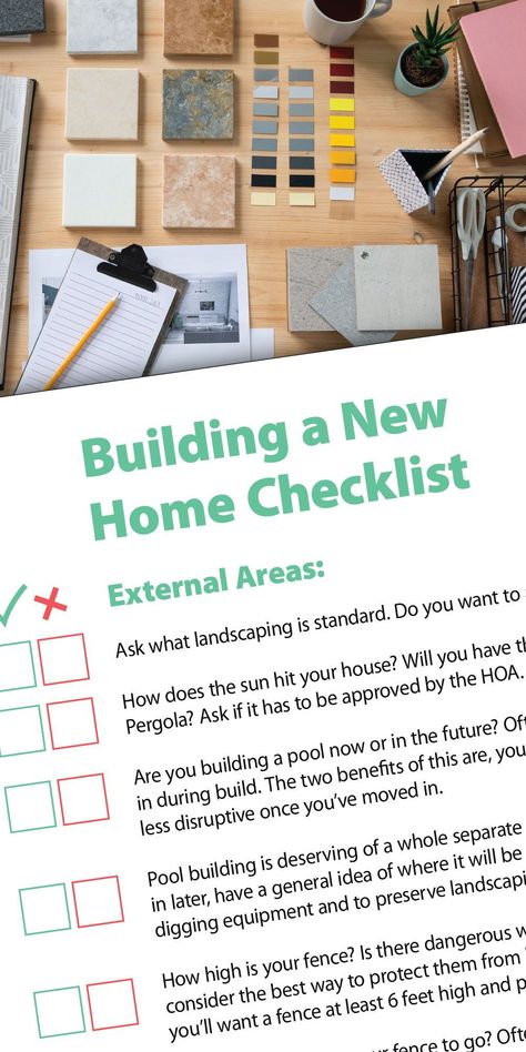 Building a house checklist - things to consider when designing your dream home Dream Home Building Checklist, How To Design Your Dream House, Home Design Checklist, Building A House Checklist First Time, Planning To Build A House Checklist, New House Build Checklist, 2023 Home Building Trends, Things To Include When Building A House, New Home Build Checklist