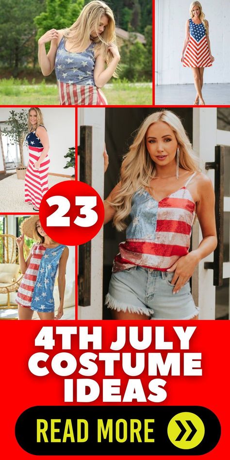 Celebrate in style this 4th of July with our festive costume collection! Whether you're looking for a casual outfit for a beach party or something more dressy for a social gathering, we have options to suit every style and budget. From DIY crafts to preppy vests and classy shirts, our designs are perfect for showing off your patriotic spirit. Shop now and make this Independence Day one to remember! Classy Shirts, Preppy Vest, Costume Ideas For Women, Classy Dresses, Simple Crafts, Creative Shirts, Outfits Classy, Patriotic Outfit, Usa Patriotic