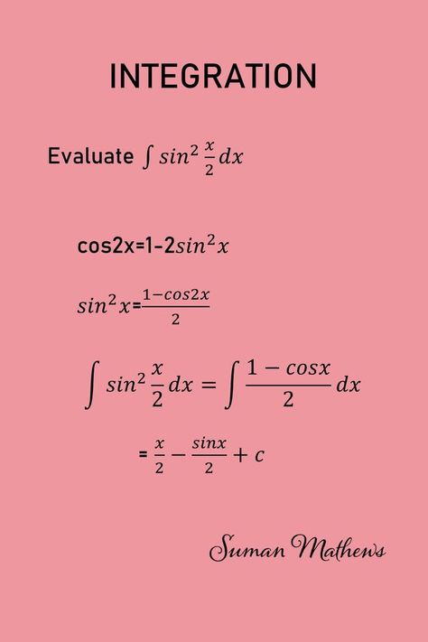 Watch this #shorts on Integration which shows you the role of Trigonometry in Calculus. As I tell my students, you need to know Trigonometry to learn Calculus. The easiest way to learn Mathematics. Get help in MCQ based questions . Visit my website for more resources on Integration. Integration By Parts, Learn Mathematics, Math Sites, Math Formula Chart, Physics Formulas, Teaching Mathematics, I Love Math, Learning Mathematics, Science Notes