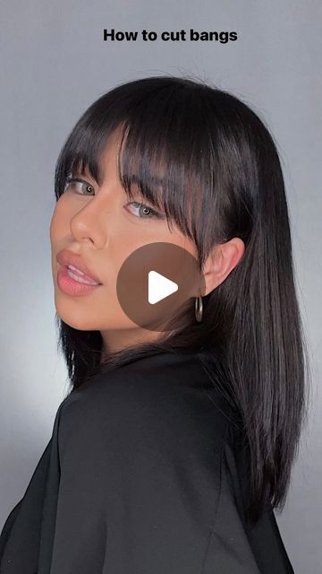 A Line Bangs, Bang Tutorial Cut, Diy Bangs Cut, How To Cut Bangs Tutorial, Cut Bangs Diy Tutorials, Bangs Tutorial Cut, Diy Bangs Haircut, Bangs Haircut Tutorial, Cut Bangs Diy