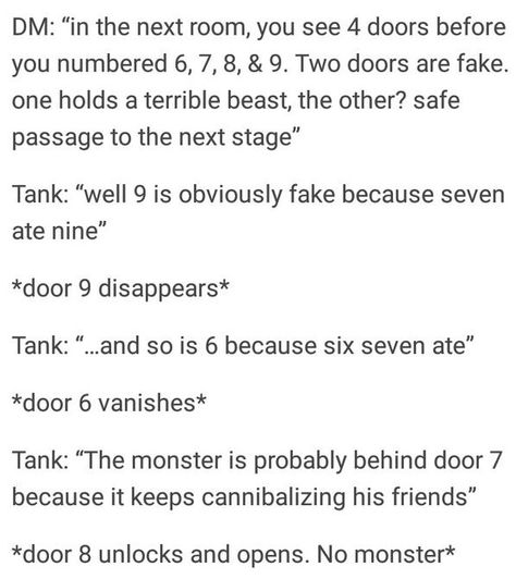 That riddle got Tanked Dnd Stories, Dungeons And Dragons Memes, Dungeon Master's Guide, Dragon Memes, Dnd Funny, Dnd 5e Homebrew, Dungeons And Dragons Game, Rpg Map, D&d Dungeons And Dragons