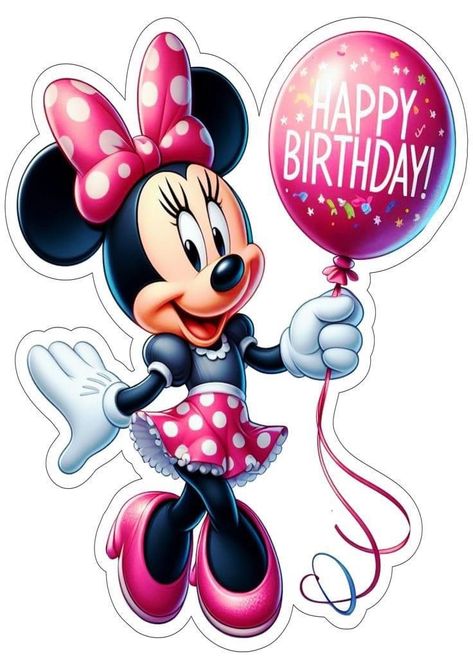 Bolo Do Mickey Mouse, Cinderella Cake Topper, Mickey Mouse Cake Topper, Minnie Mouse Stickers, Beauty And Beast Birthday, Minnie Mouse Cake Topper, Minnie Mouse Balloons, Baby Shower Images, Happy Birthday Foil Balloons