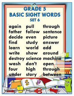 BASIC SIGHT WORDS (Grade 5) Free Download - DepEd Click 5th Grade Sight Words, Tongue Twisters For Kids, Classroom Bulletin Boards Elementary, Basic Sight Words, Sight Words List, Dolch Sight Words, Alphabet Worksheets Preschool, Reading Help, Worksheets Preschool