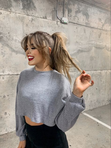 Bangs Updo, Bangs Ponytail, Long Hair With Bangs, Festival Hair, Hair Stylist Life, Pony Hair, Curtain Bangs, Metallic Hair, Cool Haircuts