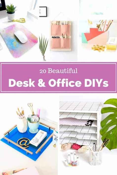 20 Beautiful Desk and Office Projects DIY Hand Inspiration, Home Office Diy, Office Hacks, Organized Office, Office Diy, Stationary Box, Desk Items, Desk Organization Diy, Beautiful Desk