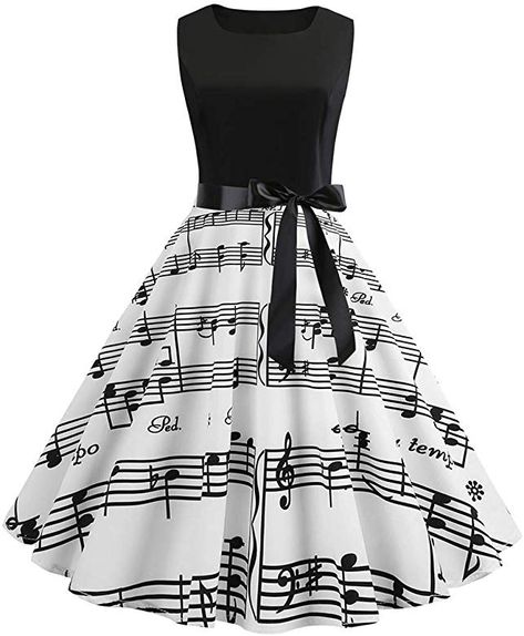 Bowknot Dress, Vintage Summer Dresses, Cute Prom Dresses, Musical Notes, Musical Note, Party Dress Short, Crewneck Dress, Note Design, Teen Fashion Outfits