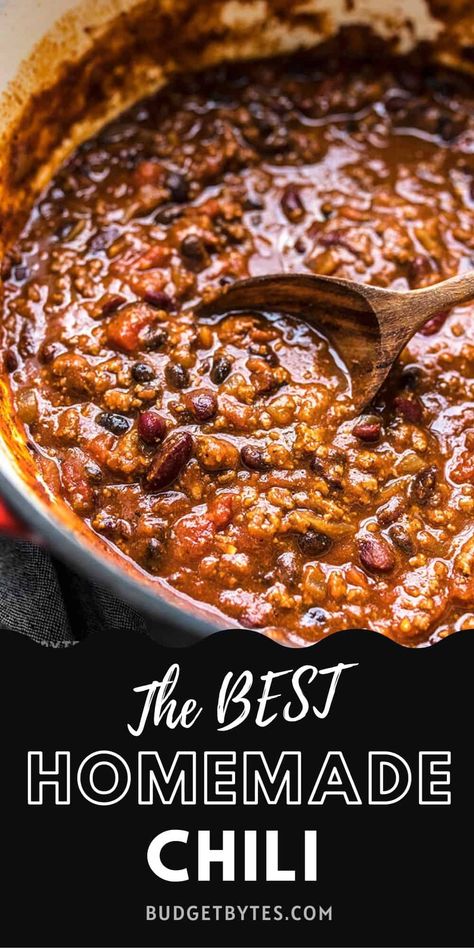 Best Homemade Chili Recipe, Homemade Chilli Recipe, Best Chilli Recipe, Best Homemade Chili, Basic Chili, Easy Homemade Chili, Delicious Chili Recipe, Beans And Tomatoes, Homemade Chili Recipe