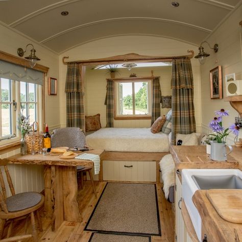 Abberton Shepherd's Hut Retreat - Rustic charm meets luxury in Worcestershire Shepards Huts Interior, Shepherds Huts, Hut Interior, Shepherds Hut Interior, Shepherds Hut Interior Ideas, Shepherd Hut, Shepards Hut Interior, Shepard Hut, Shepherd's Hut Interior