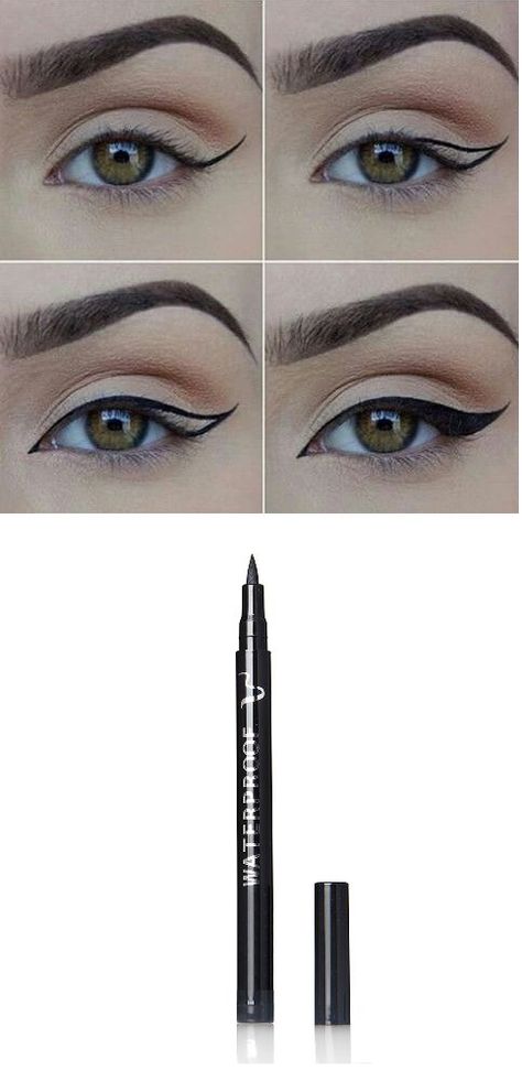 Black, Smudge-proof, Waterproof and Long Lastinghbgu ho njklllll  .mj Eye Liner Pencil Eyeliner Cat, Eyeliner Tips, Mekap Mata, Blue Eyeliner, Eyeliner Styles, Smink Inspiration, Beauty Make-up, Makijaż Smokey Eye, Eyeliner Tutorial