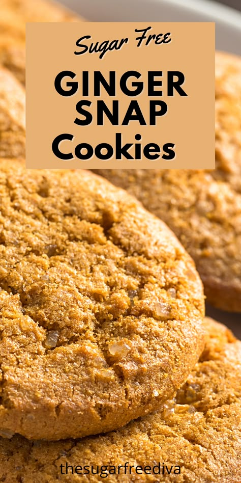 Sugar Free Ginger Cookies, Sugar Free Cookies For Diabetics, Sugar Free Gingerbread Cookies, Low Sugar Cookies, Sugar Free Cookie, Sugar Free Cookie Recipes, Dolce Poche Calorie, Splenda Recipes, Cookies Sf