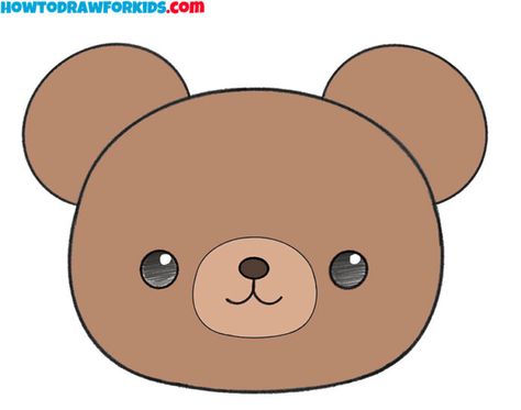 Draw A Bear, Bear Face Drawing, Simple Face Drawing, Kindergarten Drawing, Curriculum Preschool, Daycare Classroom, Art Of Drawing, Bear Drawing, Drawing Tutorials For Kids