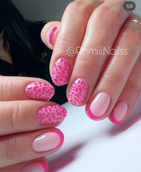 Nails Pink And Purple, Pink Leopard Print Nails, Preppy Nails, Animal Print Nails Art, Acrylic Nail Set, Leopard Print Nails, Summery Nails, Print Nails, Leopard Nails