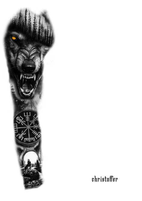 Wolf Tattoo Men Arm Half Sleeves, Wolf Tattoo Design Full Sleeve, Lone Wolf Sleeve Tattoo, Wolf Cover Up Tattoo For Men, Wolf Tattoo Full Sleeve, Upper Arm Wolf Tattoo Men, Full Arm Wolf Tattoo, Wolf Bicep Tattoo Men, Men’s Wolf Tattoo