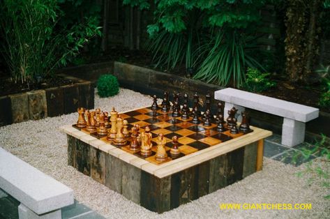 outdoor checkers | GIANT CHESS SETS are great outdoor chess sets for Garden, Hotels, Pubs ... Outdoor Chess Board Lawn Games, Chess Seating Area, Backyard Gaming Area, Yard Game Area, Lawn Chess, Outdoor Chess Table, Outdoor Chess Board, Giant Chess Board, Outdoor Checkers